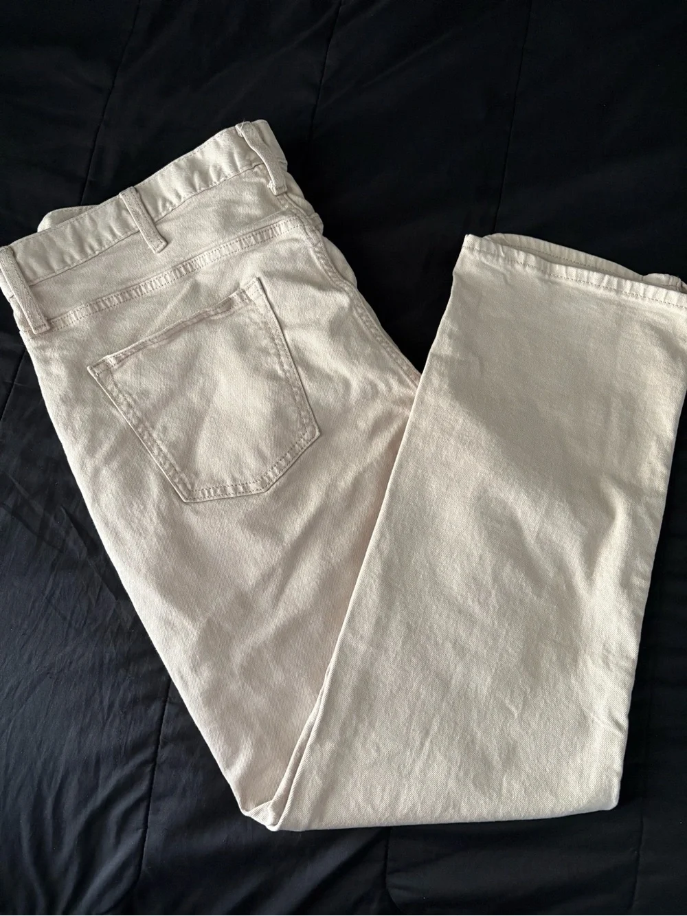 Men’s Cream Straight-Leg Jeans